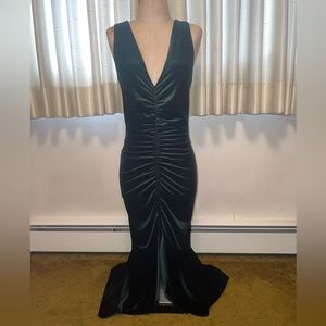 Dark Green Velvet Dress